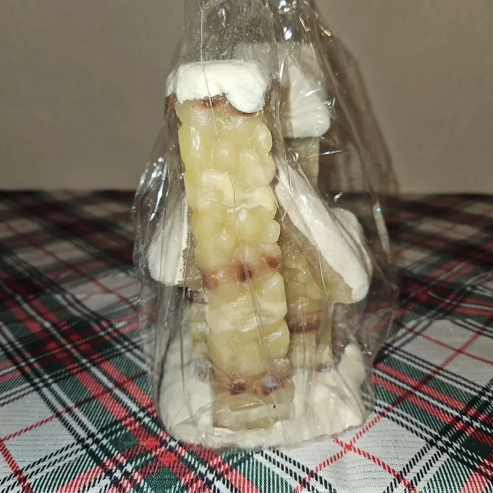 Charming and Cozy Figural Snowy Cottage Candle